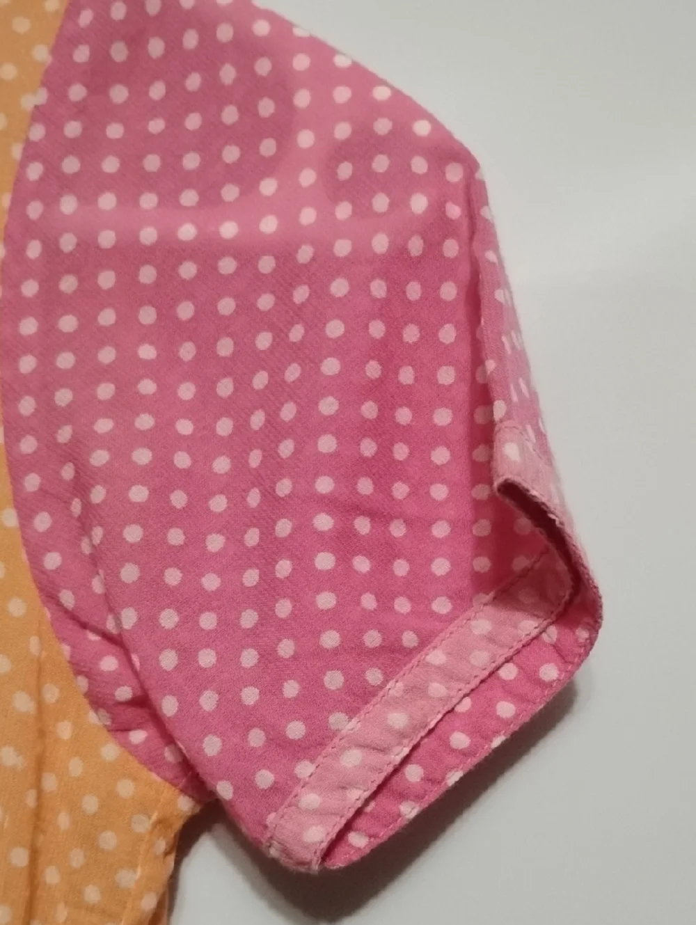 Vintage Cornelloki Girls' Two-Tone Pink & Peach‎ Polka Dot Dress